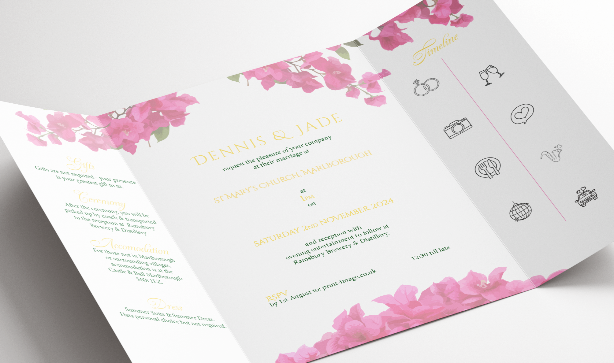 Mockup of Gatefold Wedding Invite