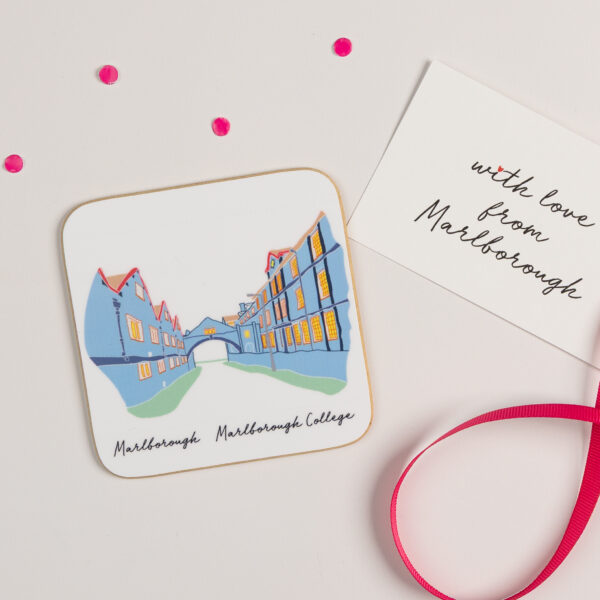 Illustrated coaster of Marlborough College