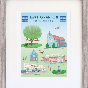 Illustrated Print with Frame - East Grafton Green