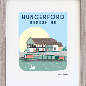 Illustrated Print with Frame - Hungerford Canalside
