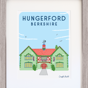Illustrated Print with Frame - Hungerford Croft Hall
