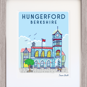 Illustrated Print with Frame - Hungerford Town Hall