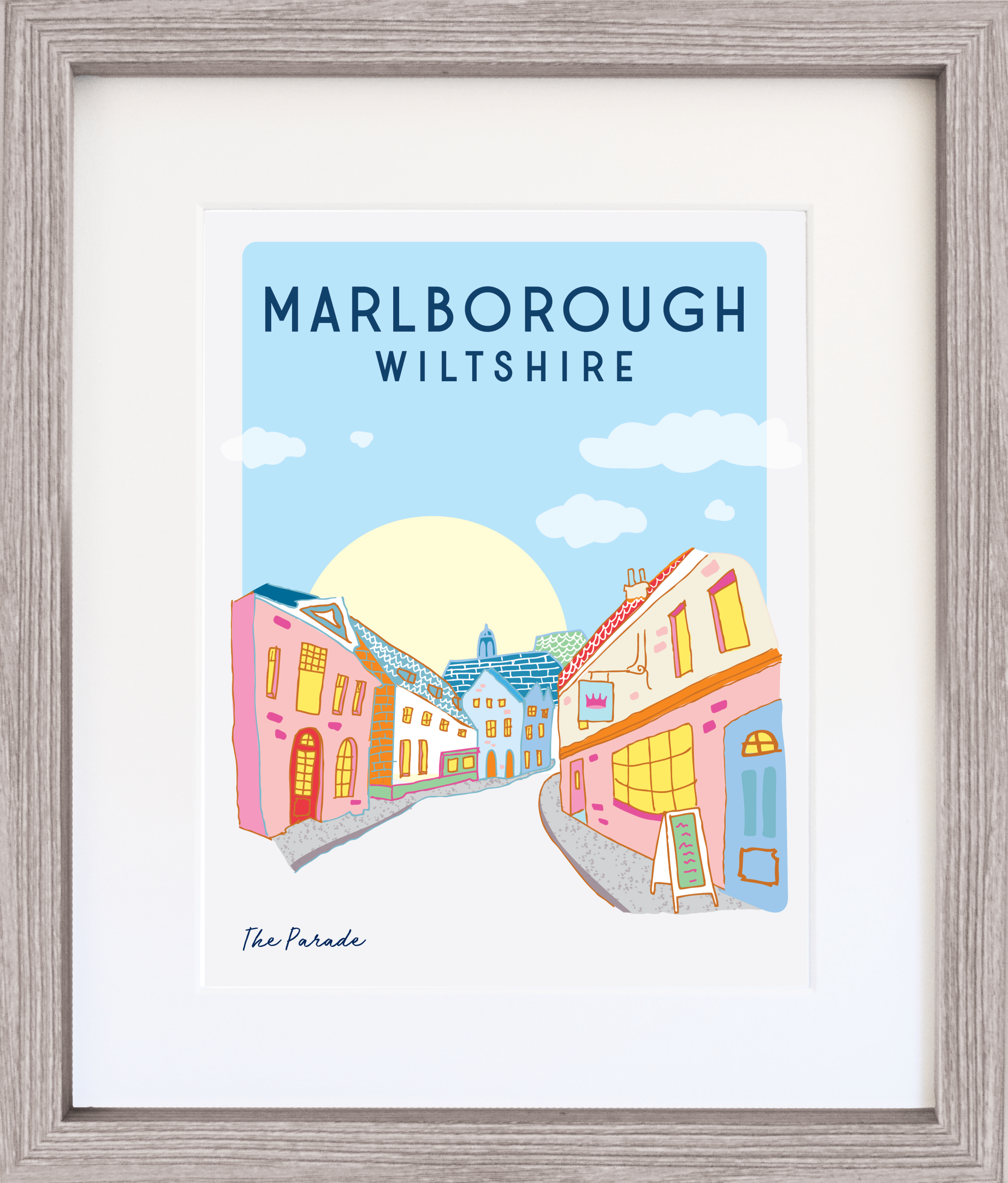 Illustrated Print with Frame - Marlborough Parade