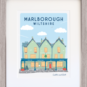 Illustrated Print with Frame - Marlborough Castle and Ball