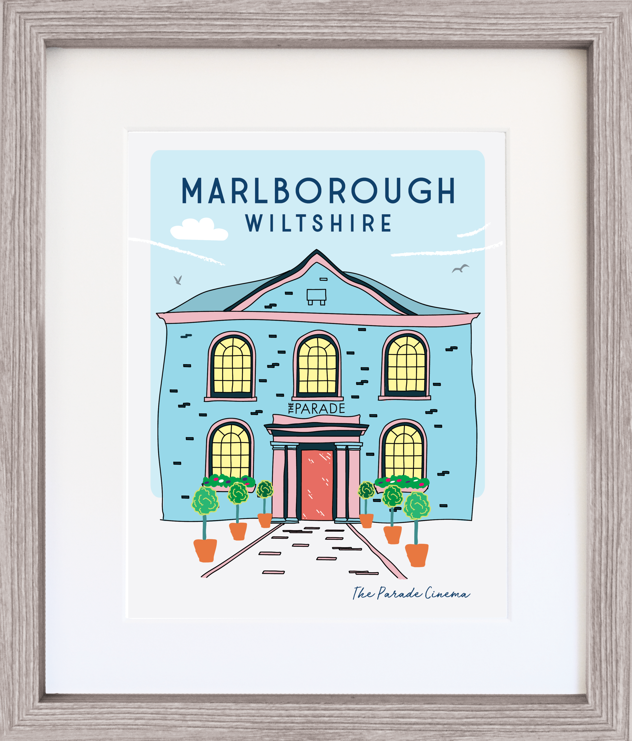 Illustrated Print with Frame - Marlborough Parade Cinema