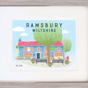 Illustrated Print with Frame - Ramsbury Bell